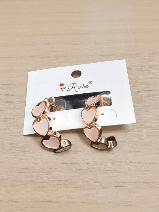Blush Hearts Budget Friendly Rose Gold Finish Simple and Stylish Mat Earring