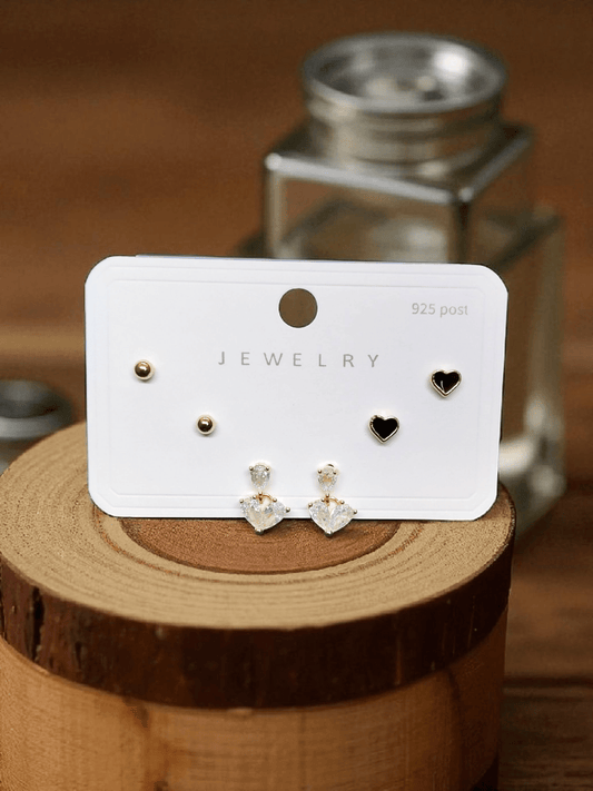 LoveNest Trio Premium Quality Budget Friendly Elegant Earring Combo Set In AD Stone