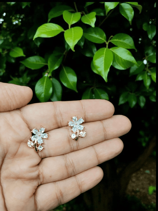 PetalRadiance Premium Quality Budget Friendly AD Stoned Trendy and Stylish Statement Earring