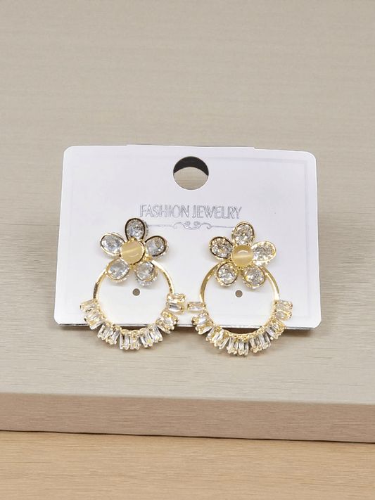 FloraTwirl Premium Quality Budget Friendly Stoned Trendy and Stylish Statement Earring