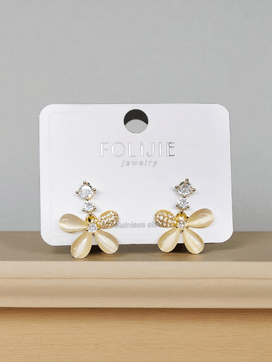 LumiBlossom Premium Quality Budget Friendly AD Stoned Trendy and Stylish Statement Earring
