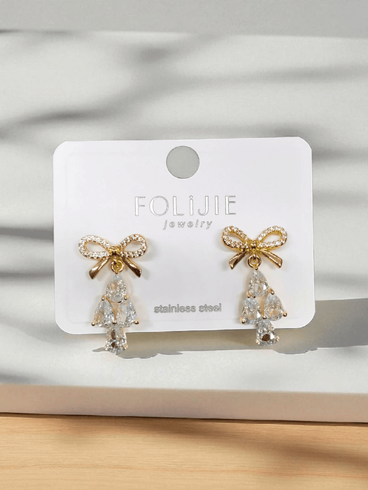 GlimmerBow Premium Quality Budget Friendly AD Stoned Trendy and Stylish Statement Earring