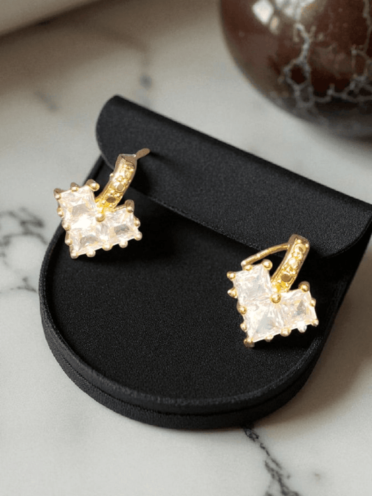Golden Vierra Premium Quality Budget Friendly Stoned Trendy and Stylish Statement Earring