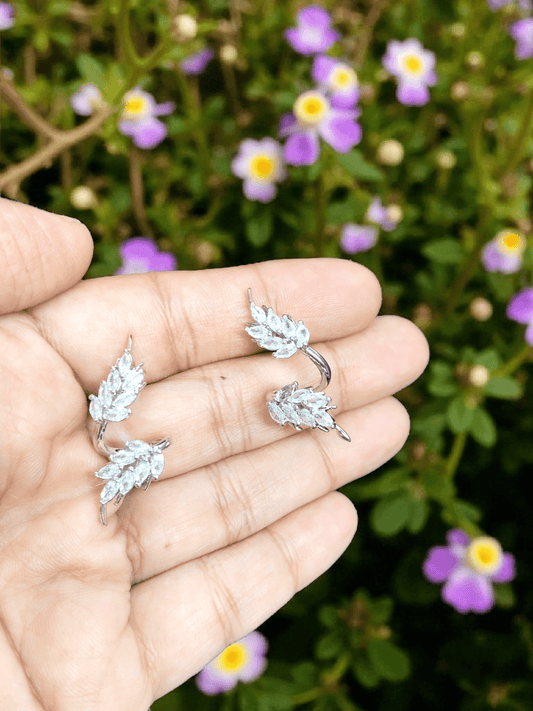 Crystal Wreath Premium Quality Budget Friendly Cubic Zirconia Silver Plated Trendy and Stylish Stoned Earring