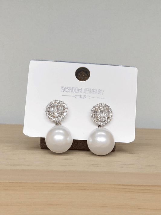 Regal Orb Premium Quality Budget Friendly Cubic Zirconia Silver Plated Simple and Stylish Stoned Earring