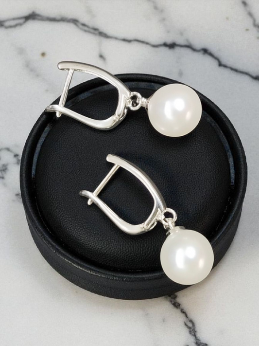 Pearl Stirrup Premium Quality Budget Friendly Silver Plated Trendy and Stylish Pearl Drop Earring