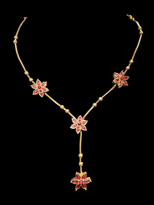 Rosé Blossom Premium Quality Beautiful and Elegant Traditional Floral Designed Mid Length Trending Y Chain