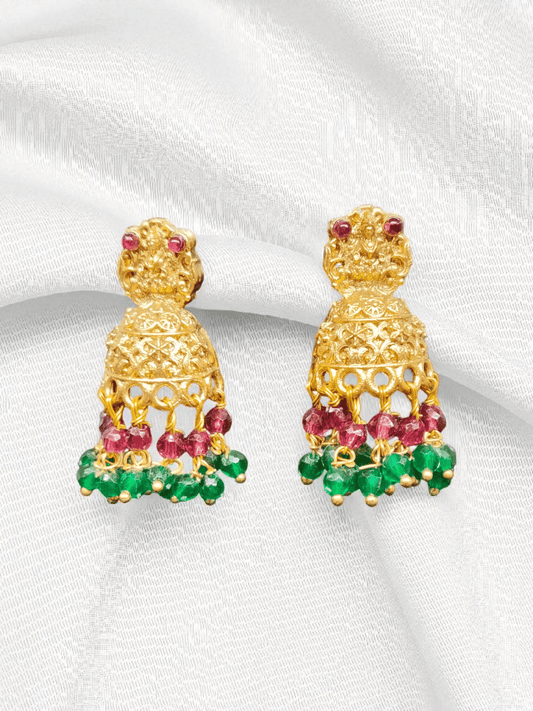 Anaya Drops Premium Quality Multi Color Light Weight Gold Plated Half Jhumka