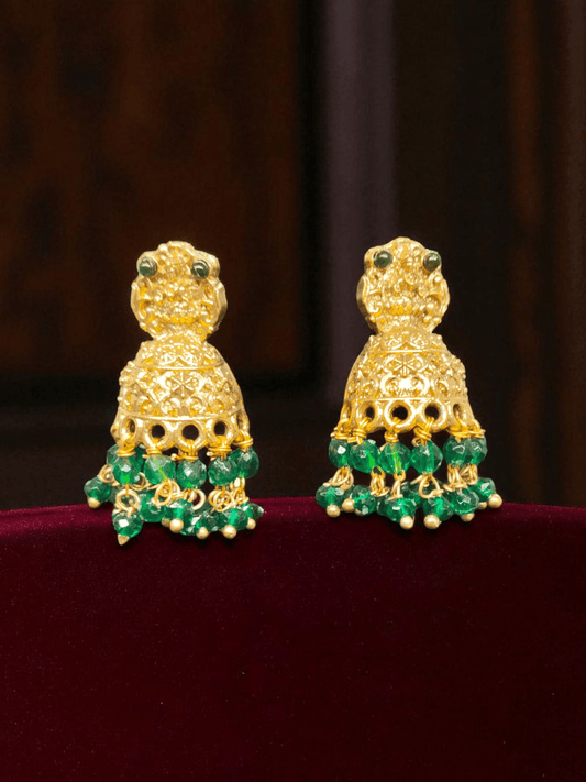 Nitya Pearls Premium Quality Light Weight 22k Gold Plated Half Jhumka