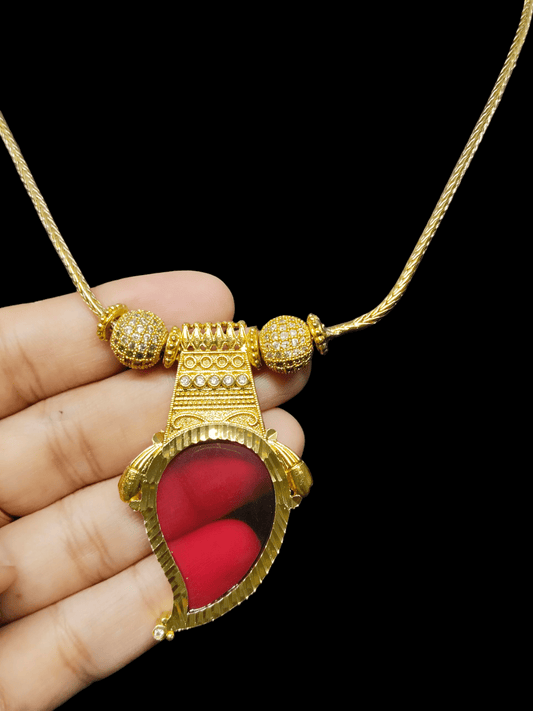 RubyLeaf Premium Quality Simple and Elegant Mango Designed Traditional Necklace Set