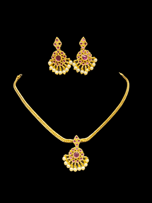 Rosé Dazzle Premium Quality Budget Friendly Simple Traditional Necklace Set