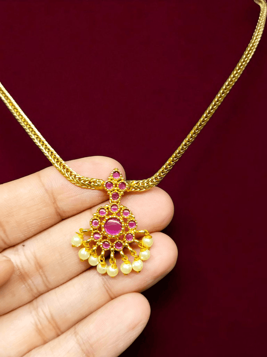 Rosé Dazzle Premium Quality Budget Friendly Simple Traditional Necklace Set