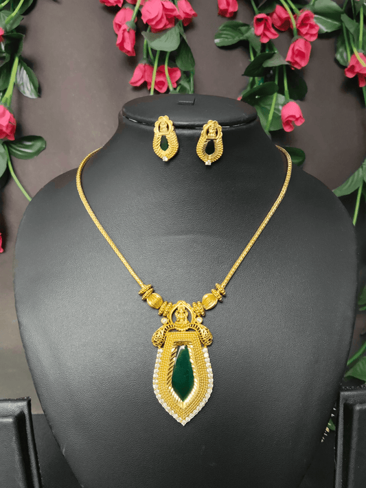 Palakka Pendant Premium Quality Traditional AD Stoned Necklace Set