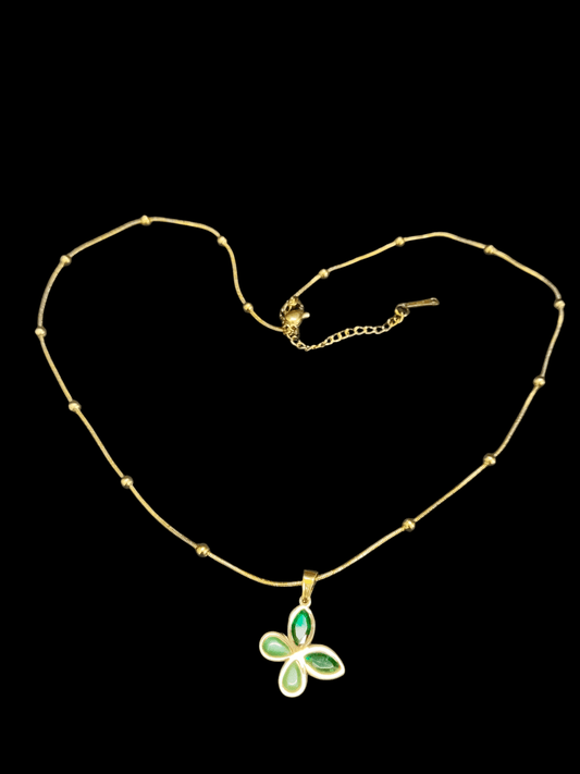 Gold Jade Budget Friendly Daily Wear Simple and Stylish Butterfly Necklace