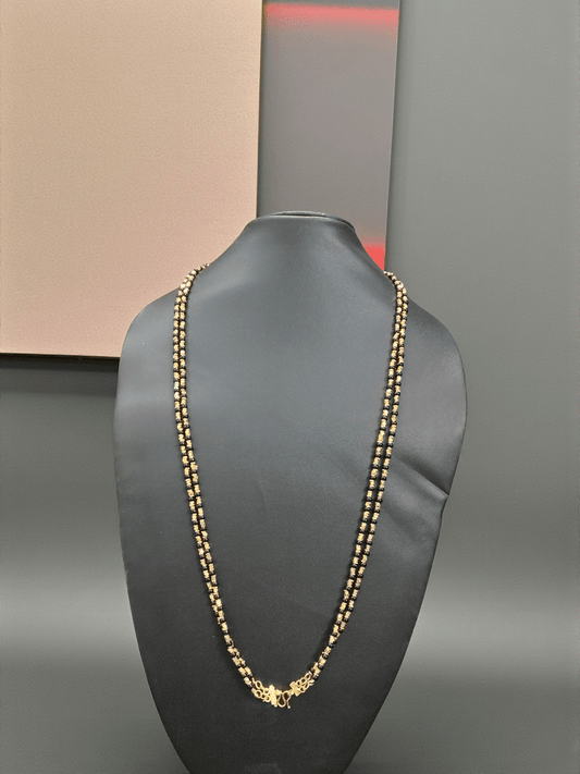 Dual Strand Shakti Budget Friendly Traditional Black Beaded Necklace