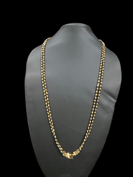 Dual Strand Shakti Budget Friendly Traditional Black Beaded Necklace