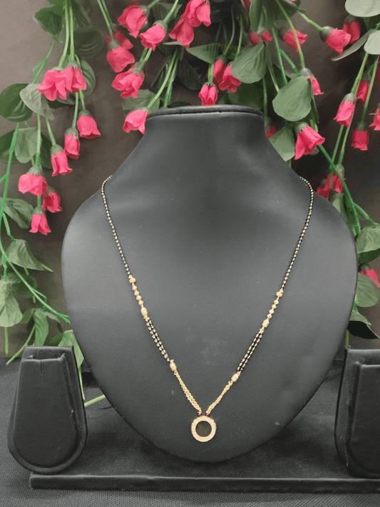 Hollow Circle Premium Quality Budget Friendly Black Bead Pendant Stylish Mangalsutra