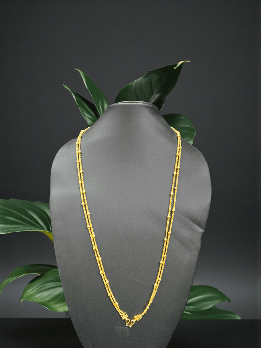 Fancy Budget Friendly Traditional and Elegant 2 Layer Gold plated Ball Necklace