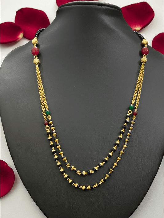 Indrani Double Layered Budget Friendly Stylish and Beautiful Multi Color Mid length Chain