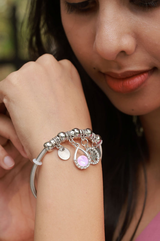 Moonroot Silver Plated Trendy and Stylish Modern Bracelet for Girls In Different Colors