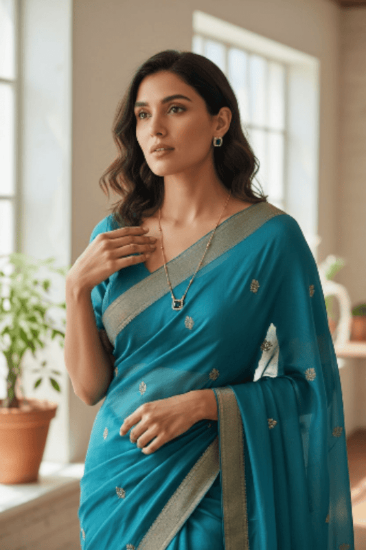 Ruby Radiance Premium Quality Simple and Stylish 22k Gold Plated Mid Length Set with AD Stone