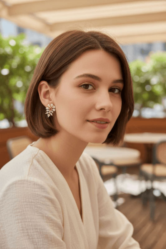 Dawning Flower Premium Quality Simple and Stylish Antique Gold Plated Necklace Set with AD Stone