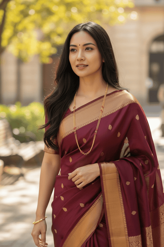 Elegant Dream Double Layered Coral Beaded Mid Length Chain