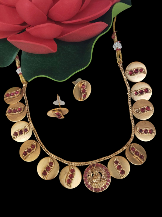 Rajashree Premium Quality Traditional Antique Shade Necklace Set
